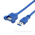 USB3.0 to Panel-Mount Extension Cable with Embedded Nuts